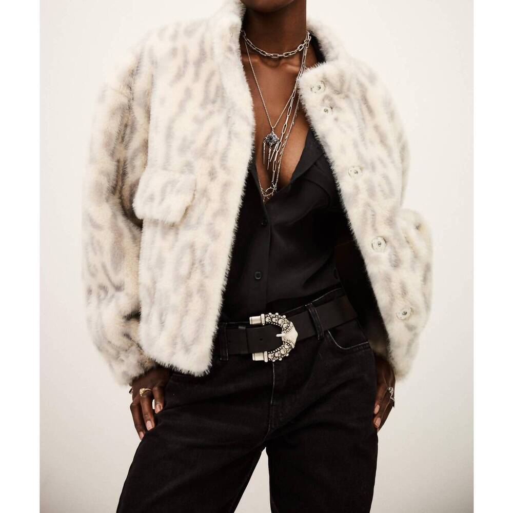 NEW BA&SH saros cropped coat in ecru